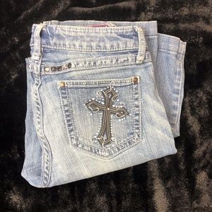 Wranglers Rock 47 Cross EUC Bing Pocket Blue Jeans